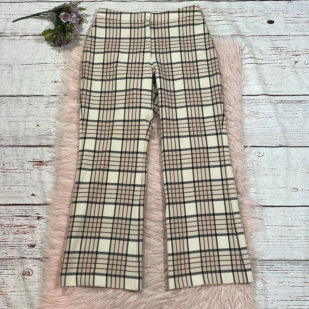 Aritzia Wilfred Genie Check Wide Leg High Rise Pant